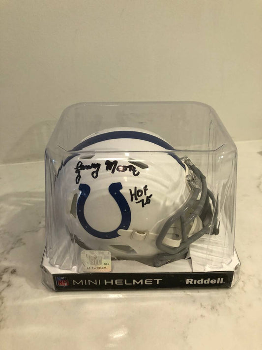 Lenny Moore - Signed Mini Helmet Football